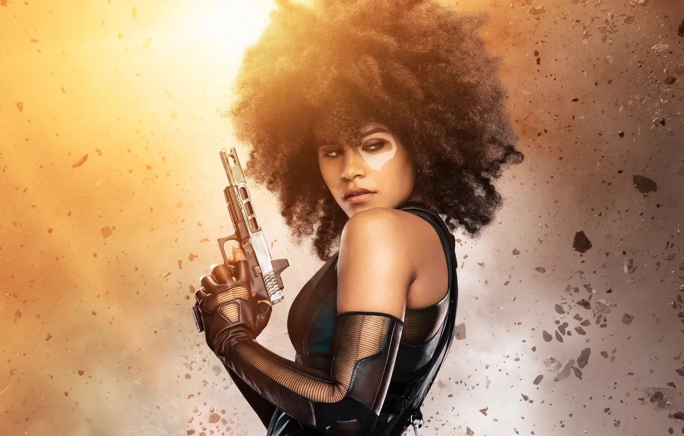 Photo wallpaper girl, gun, weapons, background, hairstyle, costume, outfit, poster