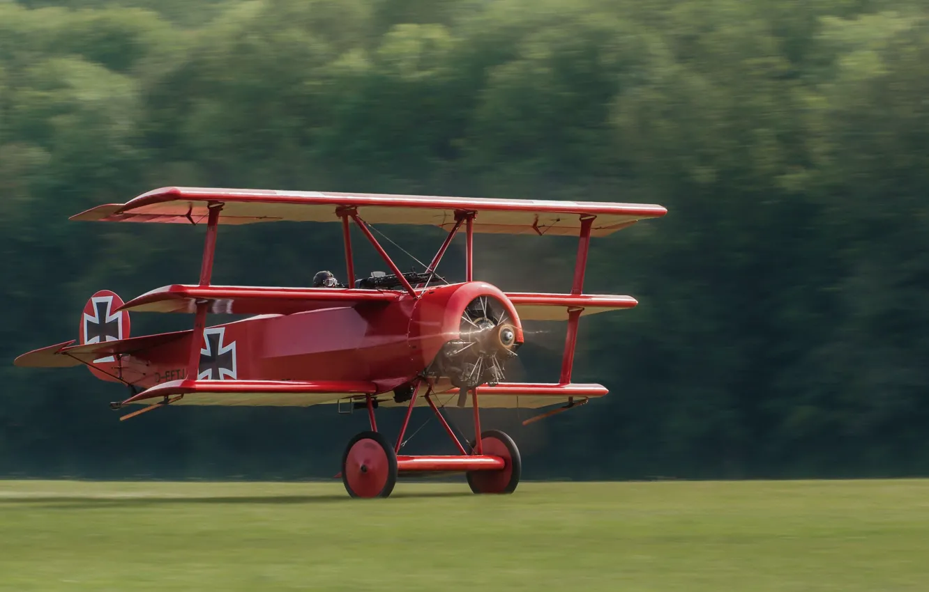 Photo wallpaper Fokker Dr. I, The red Baron, 1917, Triplane, Of the air force of the German …