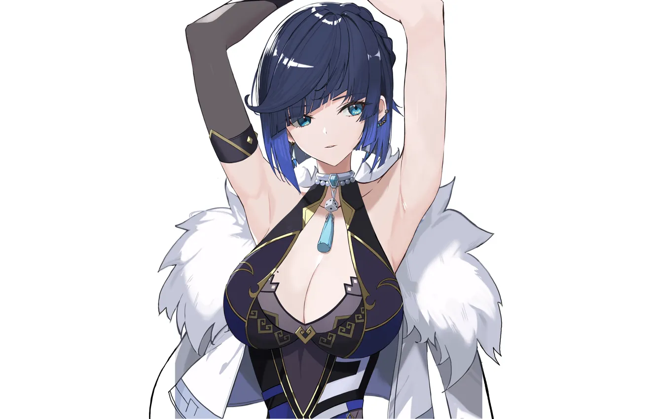 Photo wallpaper hot, sexy, Stretch, anime, arms, armpits, anime girl, Genshin Impact