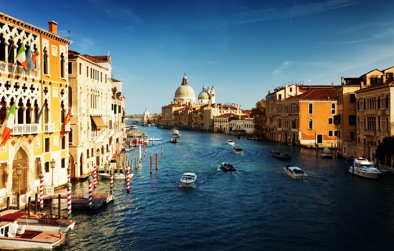 Photo wallpaper home, boats, Italy, Venice, channel, architecture, Italy, gondola