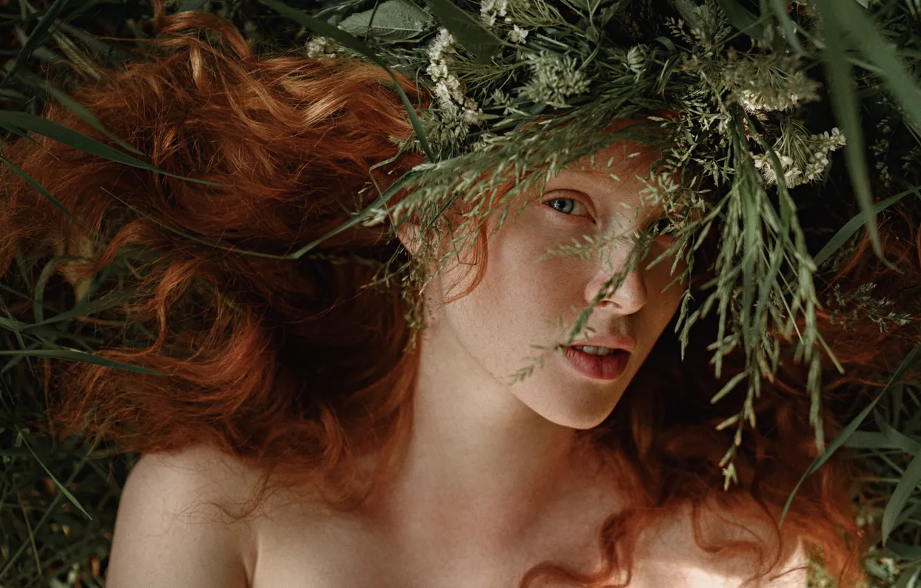 Photo wallpaper look, close-up, hair, red, George Chernyadev, Georgy Chernyadyev, Arina Bikbulatov, Arina Bikbulatova