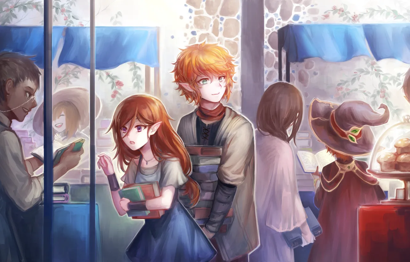 Photo wallpaper elf, people, anime, art, book