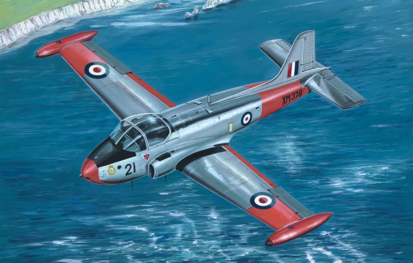 Photo wallpaper art, painting, jet, BAC Jet Provost