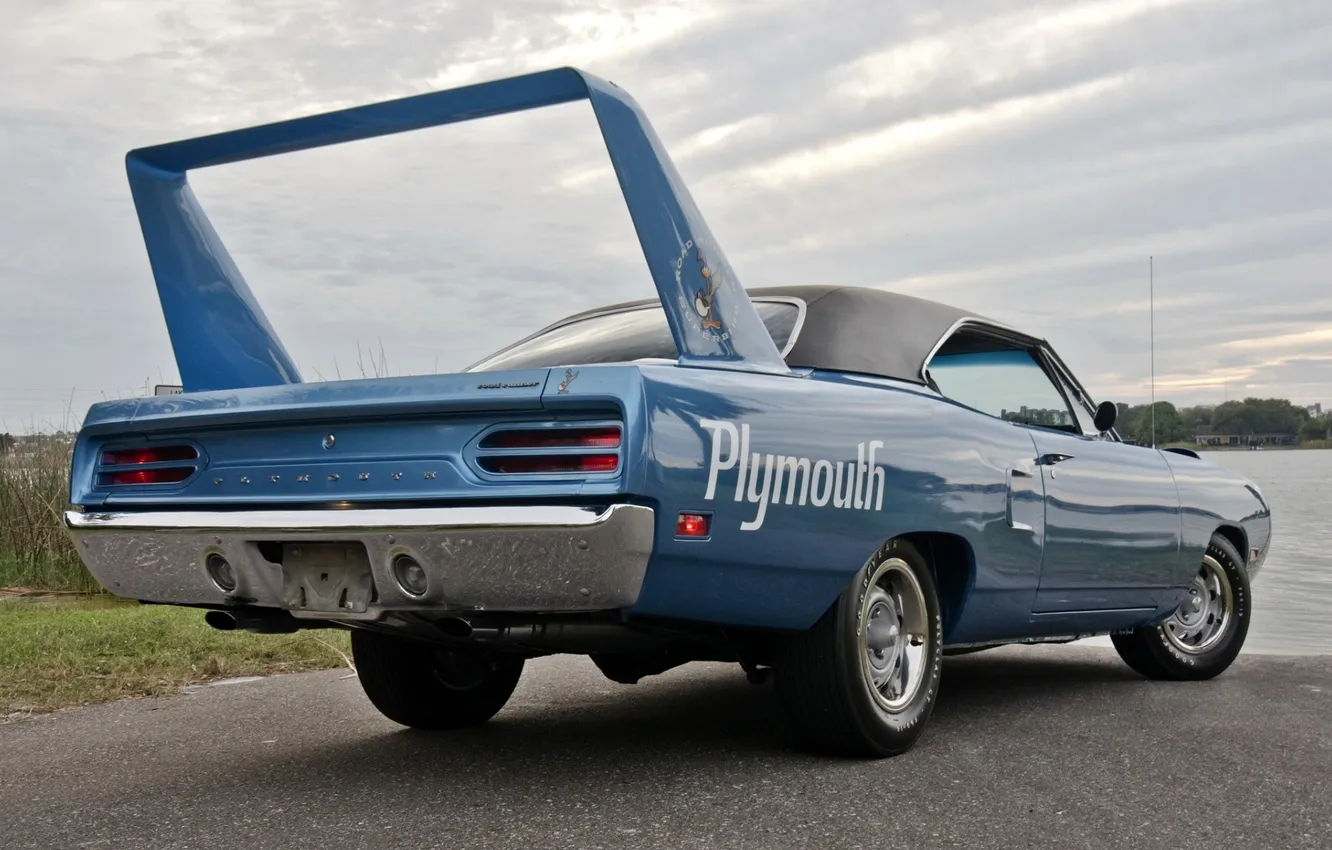 Photo wallpaper muscle car, rear view, muscle car, 1970, Plymouth, Plymouth, Superbird, Road Runner