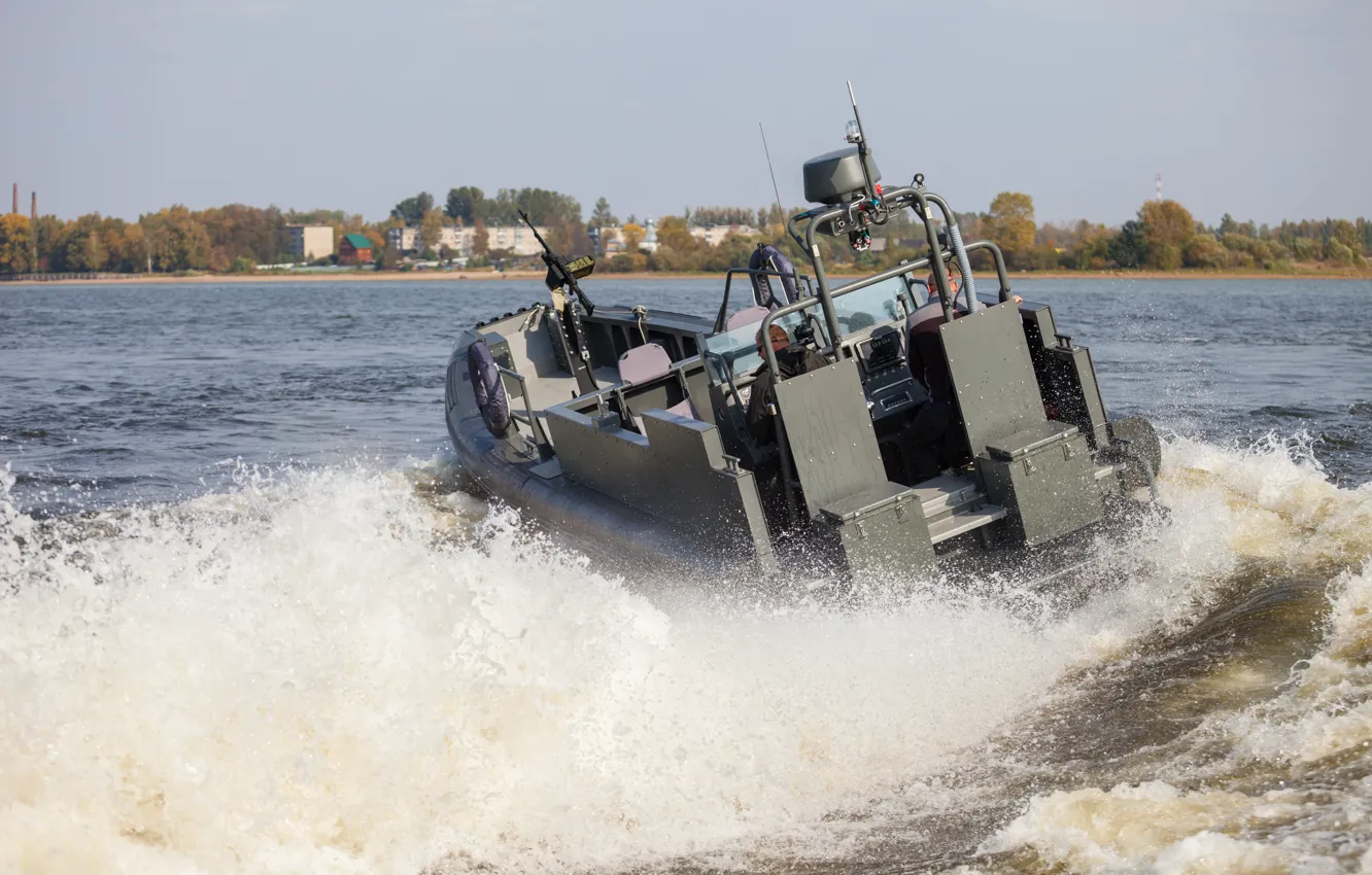 Photo wallpaper boat, combat boat, speed boat, BK-9