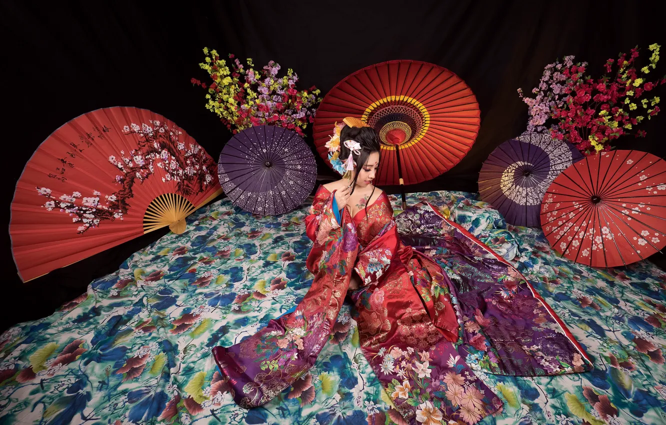 Photo wallpaper girl, style, Asian