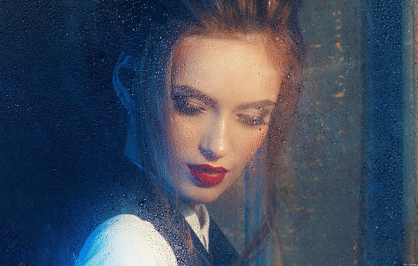 Photo wallpaper glass, drops, Vika, Vadim Mironov