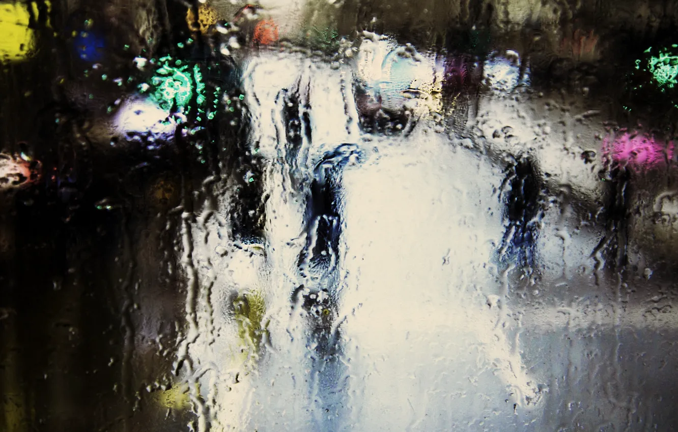 Photo wallpaper colors, glass, street, people, rainy, aining