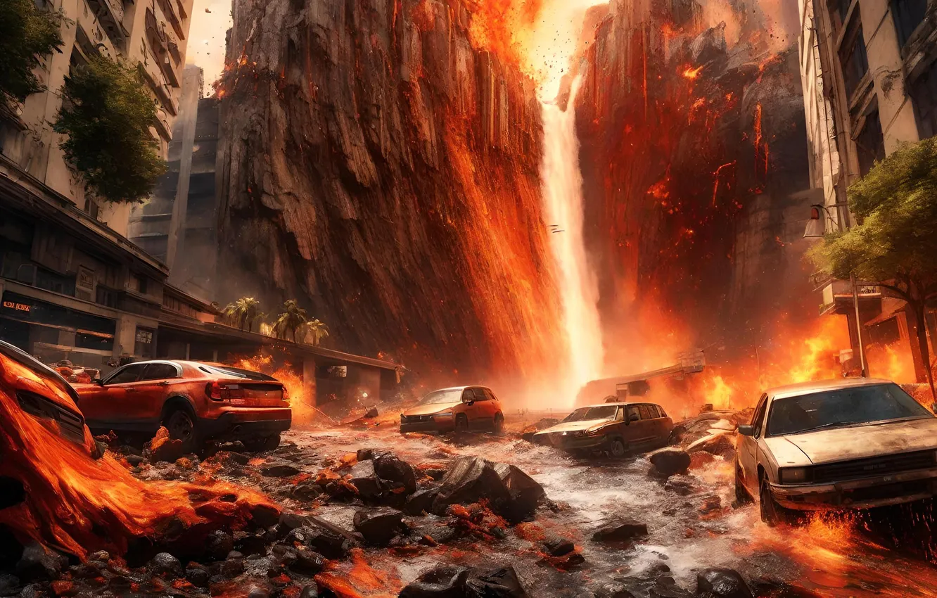 Photo wallpaper machine, the city, Apocalypse, destruction