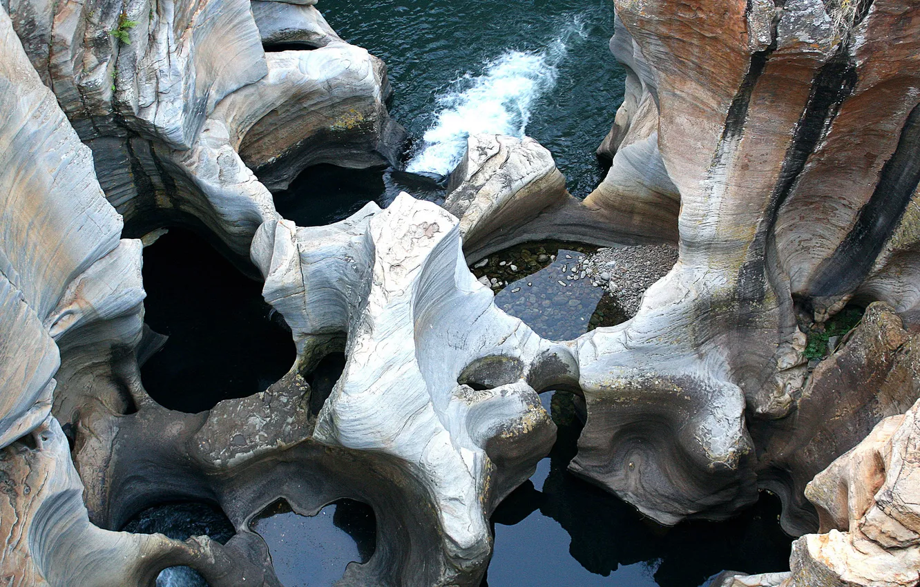 Photo wallpaper sea, stones, rocks, landscape, South Africa, South Africa, gully