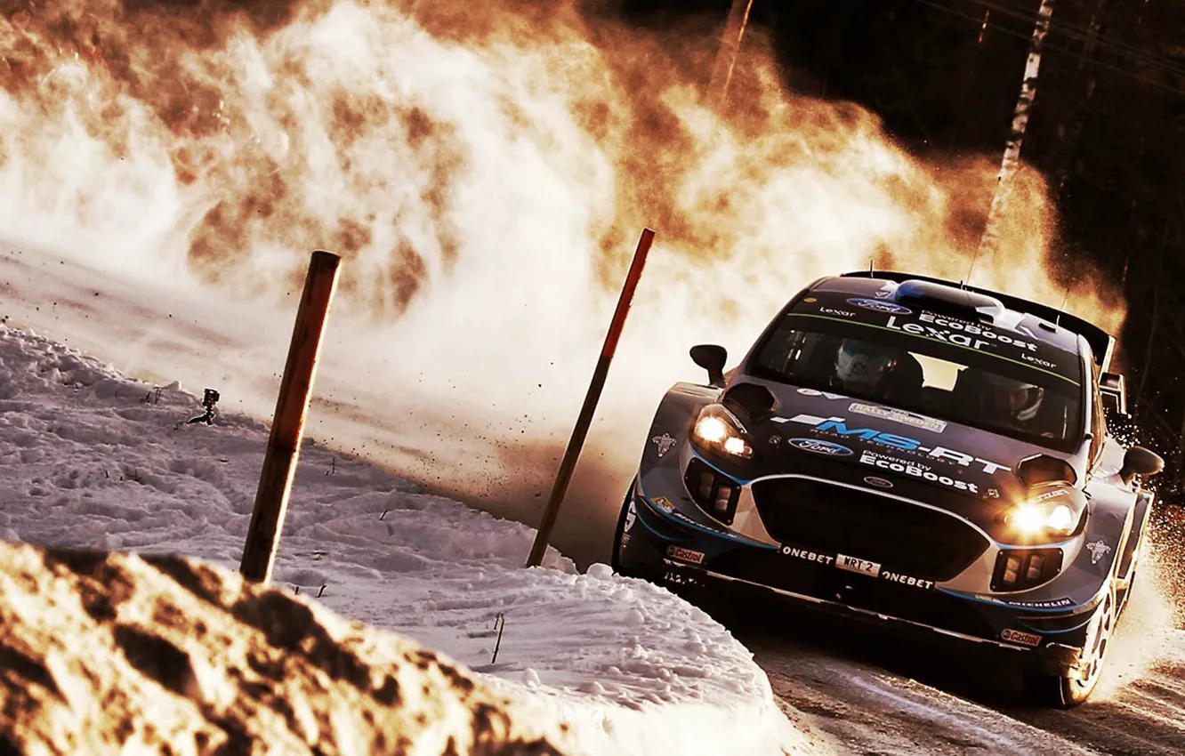 Photo wallpaper car, Ford, sport, Sweden, rally, snow, Ford Fiesta, There Miss