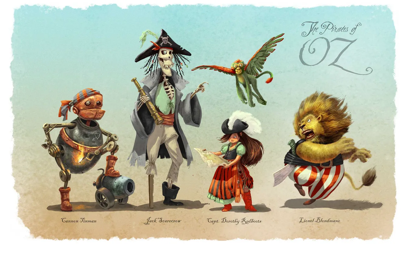 Photo wallpaper pipe, creatures, shadows, gun, The Pirates of Oz