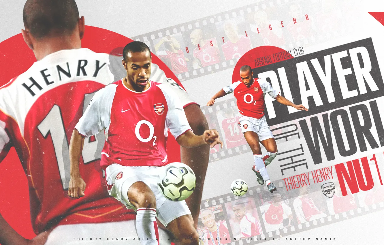 Photo wallpaper Legend, football, Arsenal, soccer, gunners, Thierry Henry, french, Arsenal FC