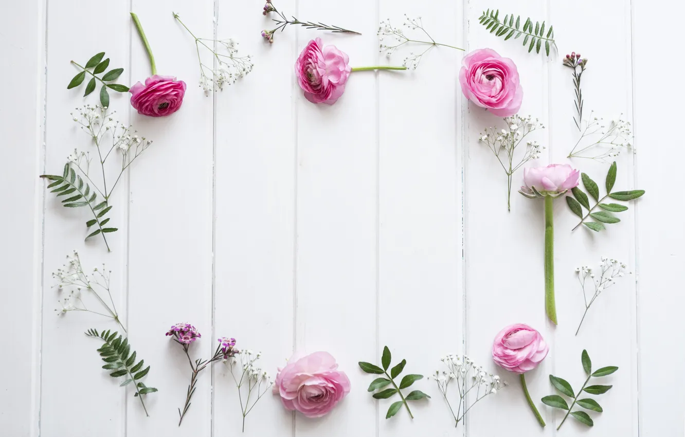 Photo wallpaper flowers, roses, petals, pink, buds