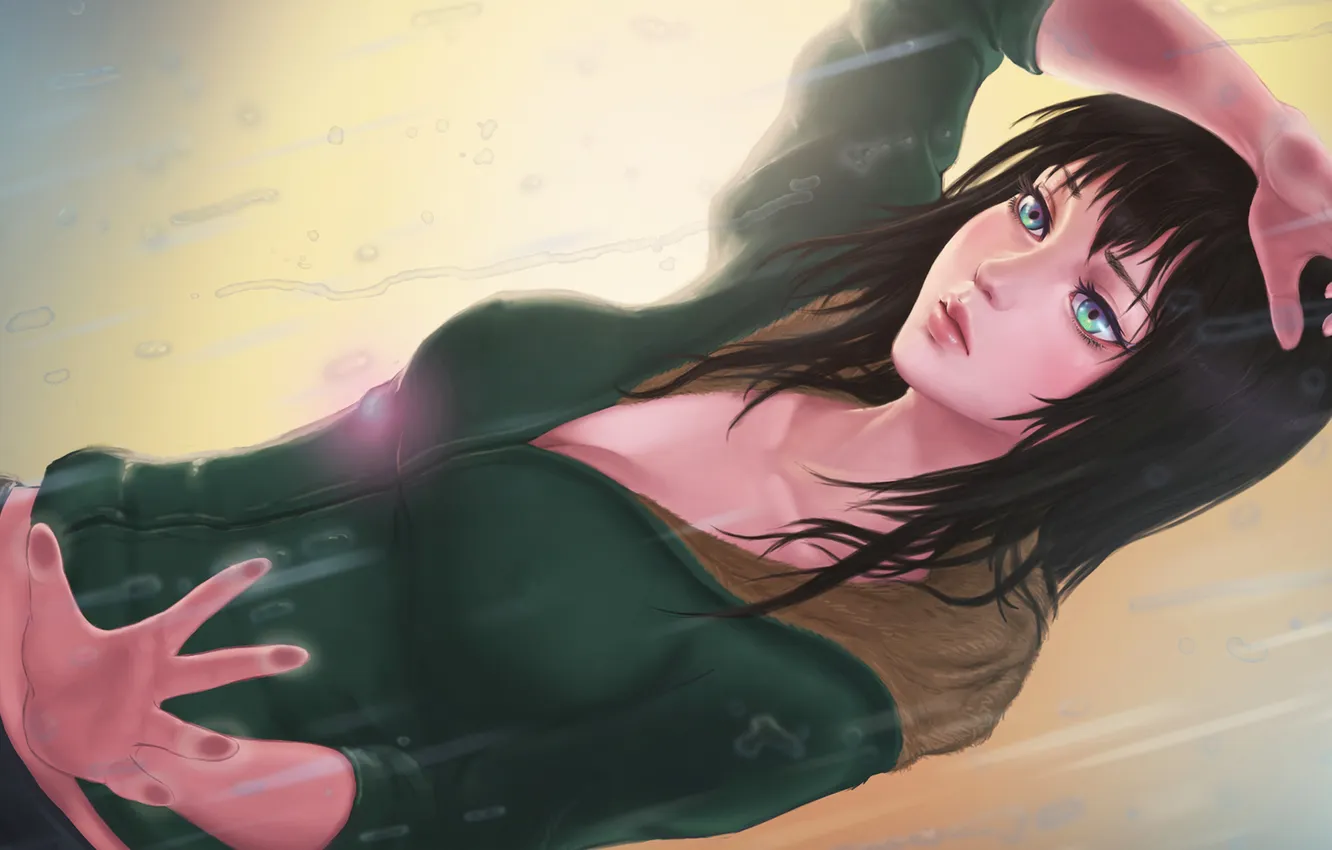 Photo wallpaper sadness, girl, drops, rain, art, eliskalti