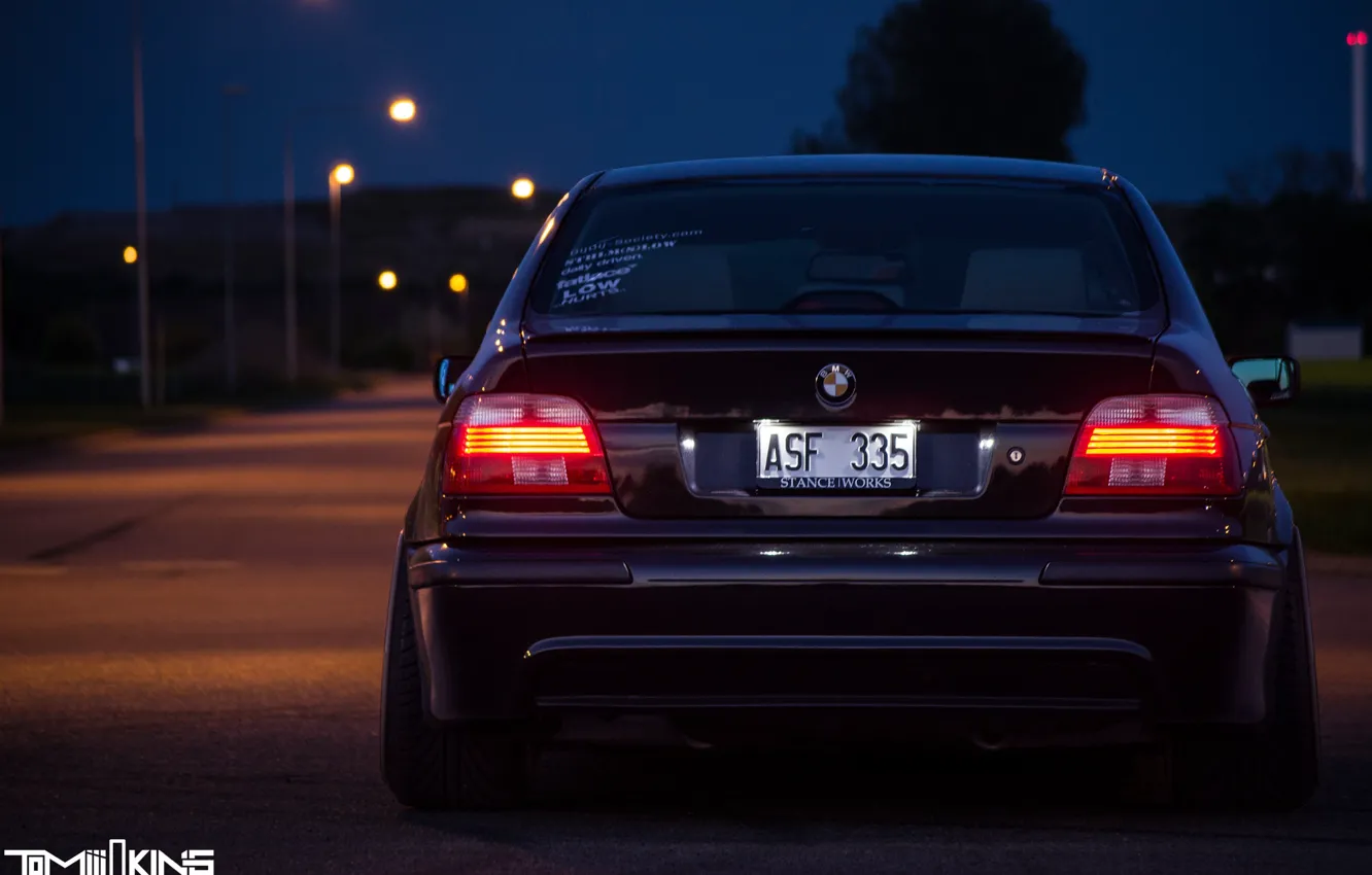 Photo wallpaper BMW, E39, STANCE