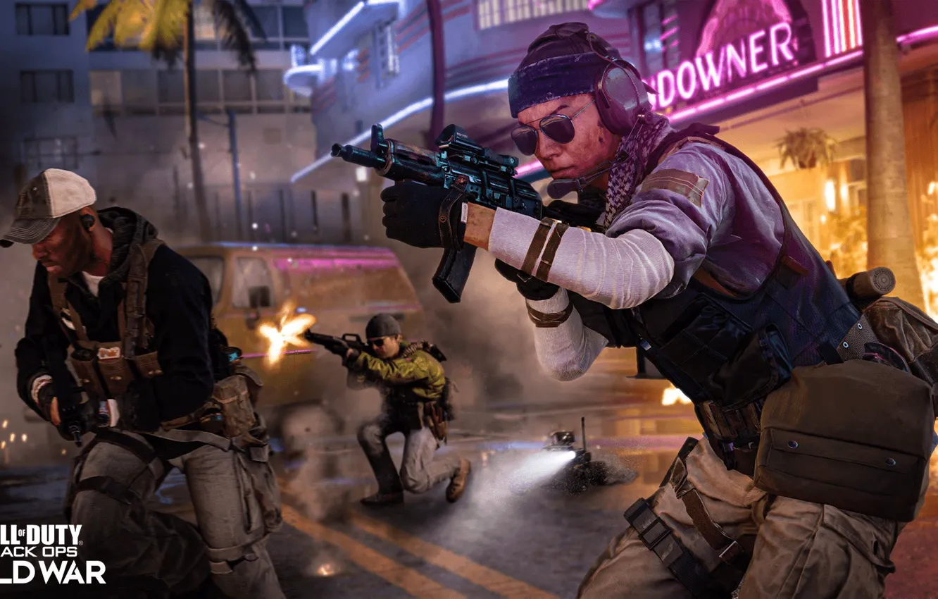 Photo wallpaper weapons, shot, soldiers, machine, Activision, Treyarch, Call Of Duty Black Ops Cold War