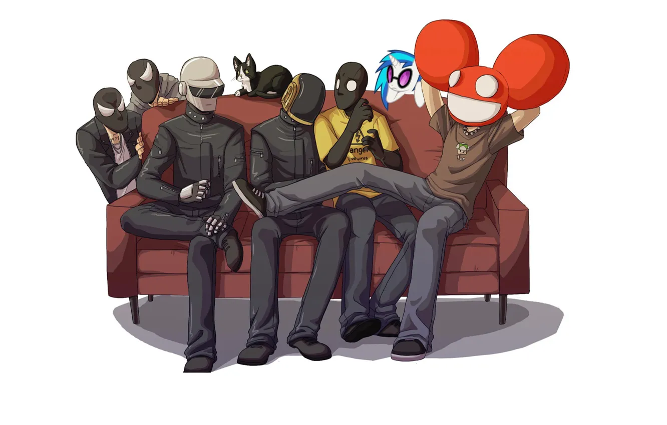 Photo wallpaper Daft Punk, Thomas Bangalter, Guy-Manuel de Homem-Christo, Deadmau5, Joel Thomas Zimmerman