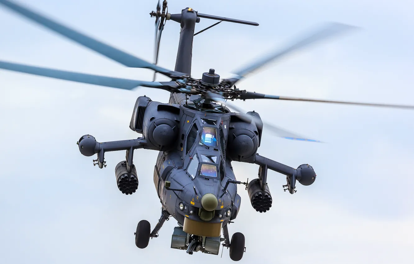 Photo wallpaper cabin, pilot, helicopter, Russian, shock, "The eagles", Mi-28N