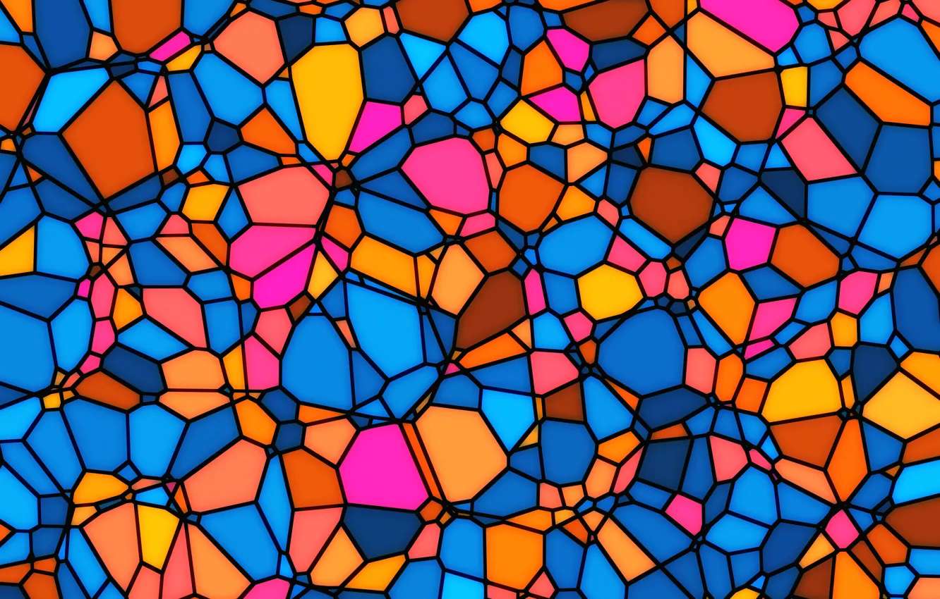 Photo wallpaper glass, mosaic, colorful