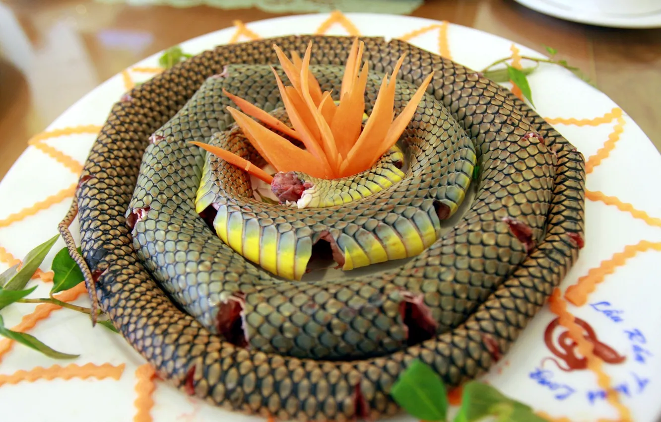 Photo wallpaper snake, carrots, Carcass