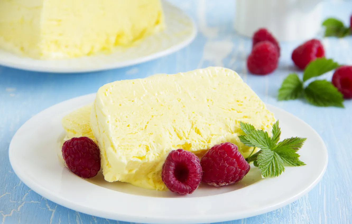 Photo wallpaper raspberry, ice cream, sweets, dessert, sweet, dessert, ice-cream, raspberry