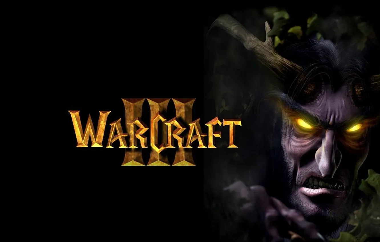 Photo wallpaper eyes, face, the inscription, elf, Shine, mouth, nose, horns