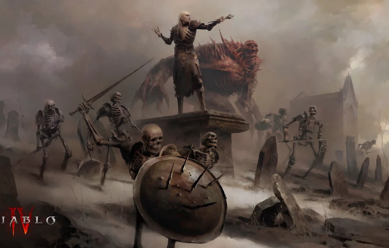 Photo wallpaper diablo, skeleton, necromancer, Diablo® IV