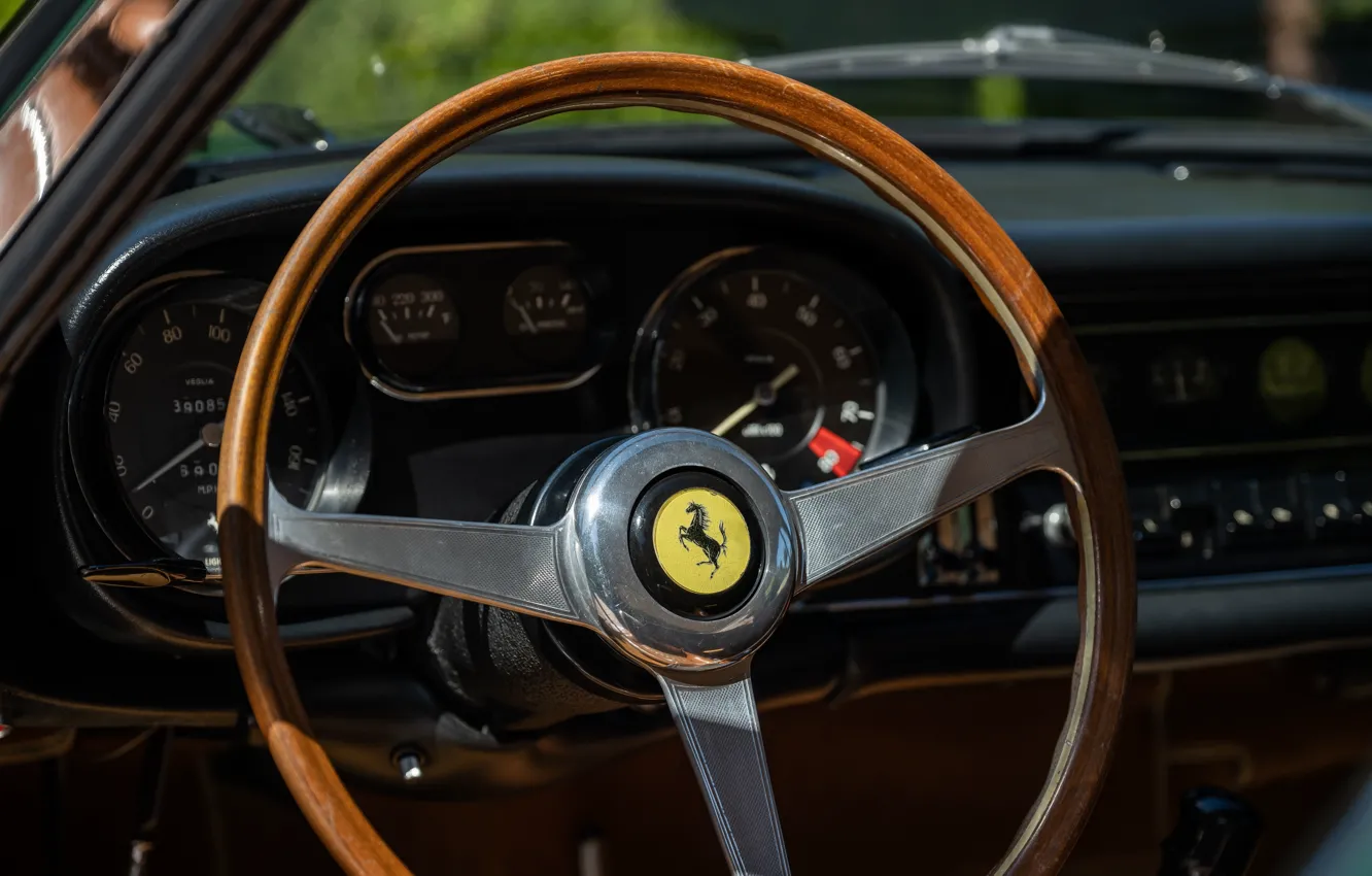 Photo wallpaper Ferrari, steering wheel, Ferrari 275 GTB, torpedo, 275 GTB