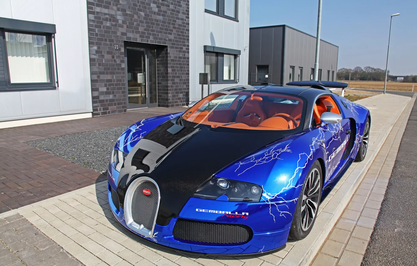 Photo wallpaper machine, Bugatti, Machine, orange salon, Colorful