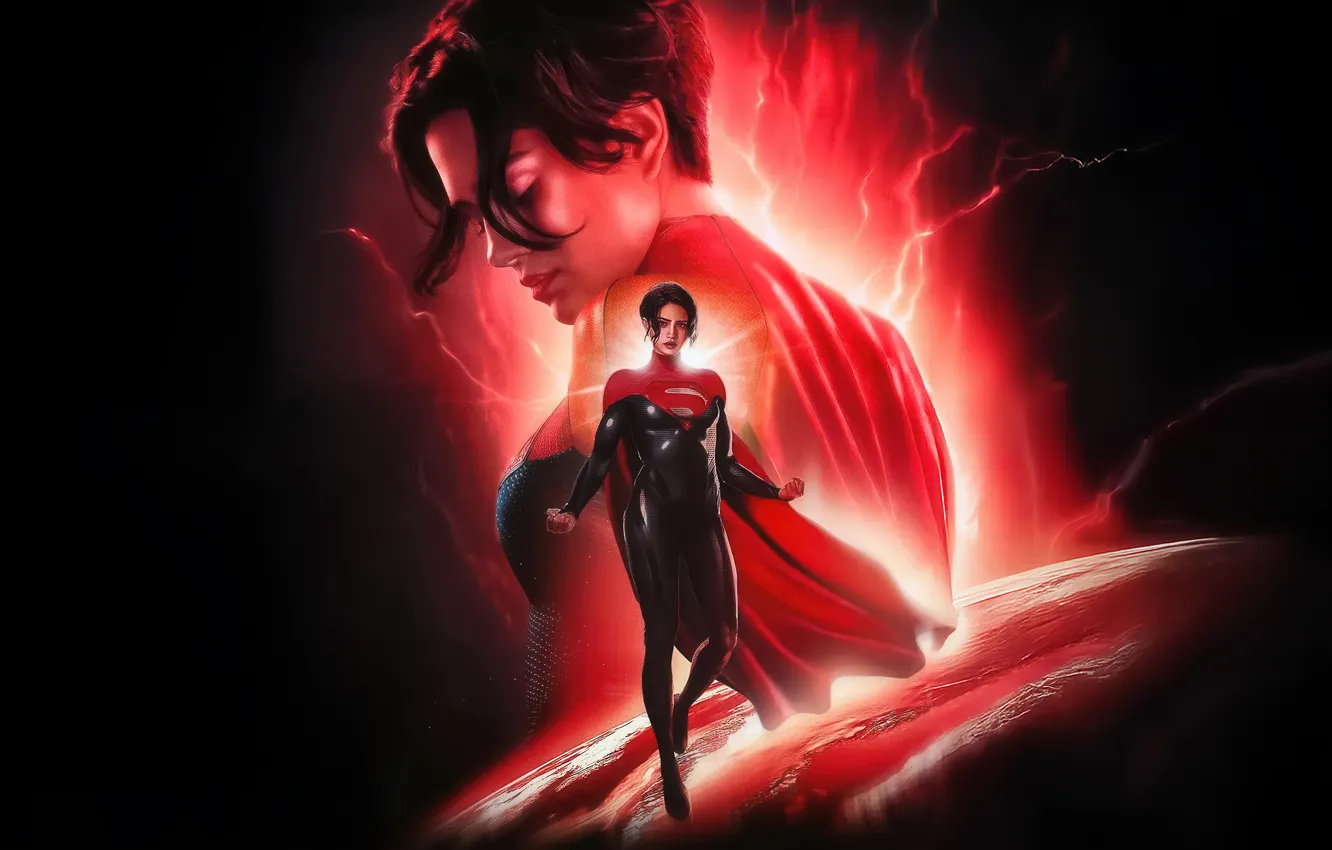 Photo wallpaper power, sasha, supergirl, packed, street