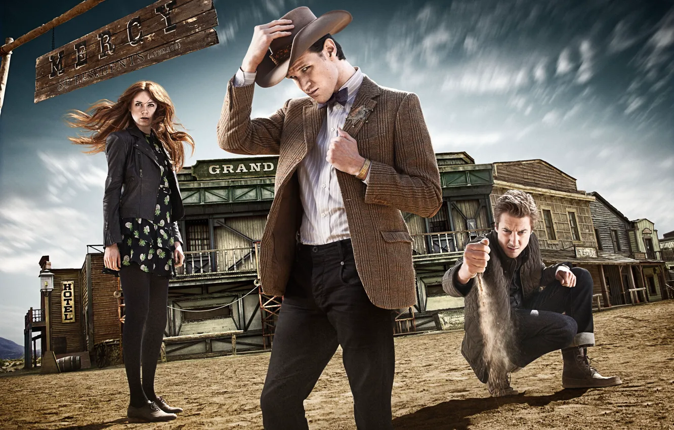 Photo wallpaper hat, the series, Doctor Who, Western, Doctor Who, Sheriff, Matt Smith, Matt Smith