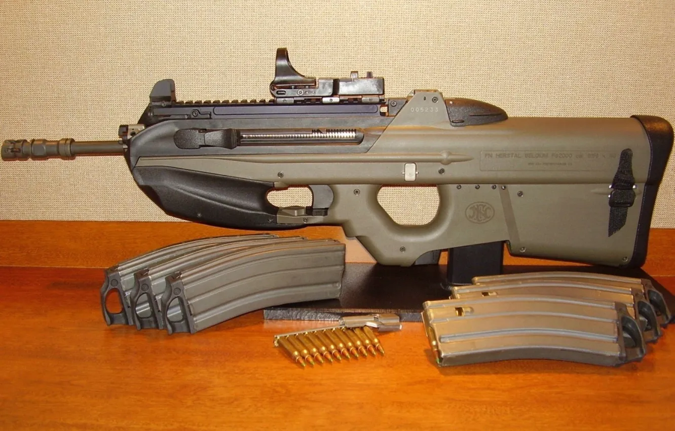 Photo wallpaper gun, weapon, assault rifle, ammunition