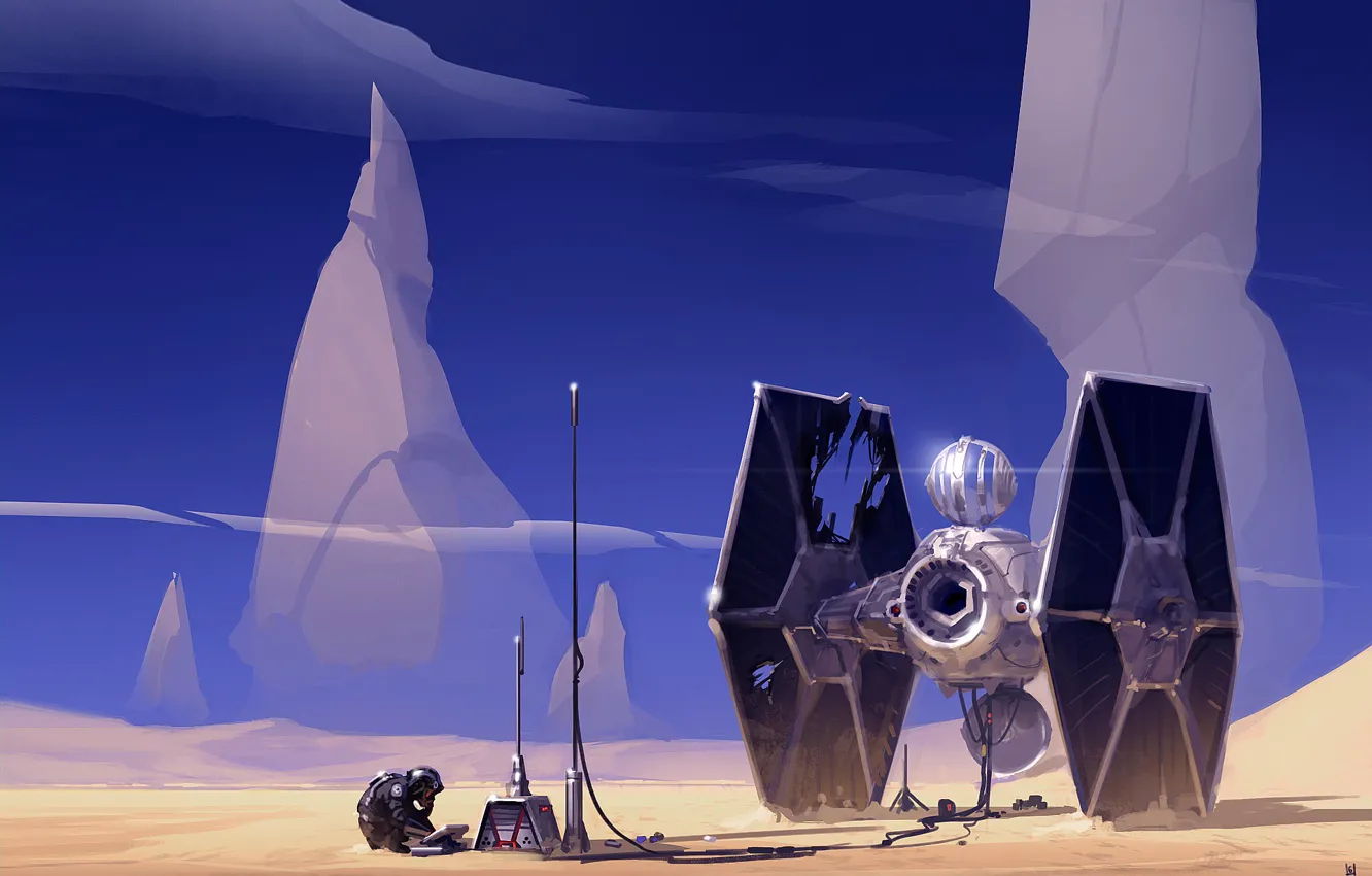 Photo wallpaper Star Wars, soldiers, star wars, art, spaceship