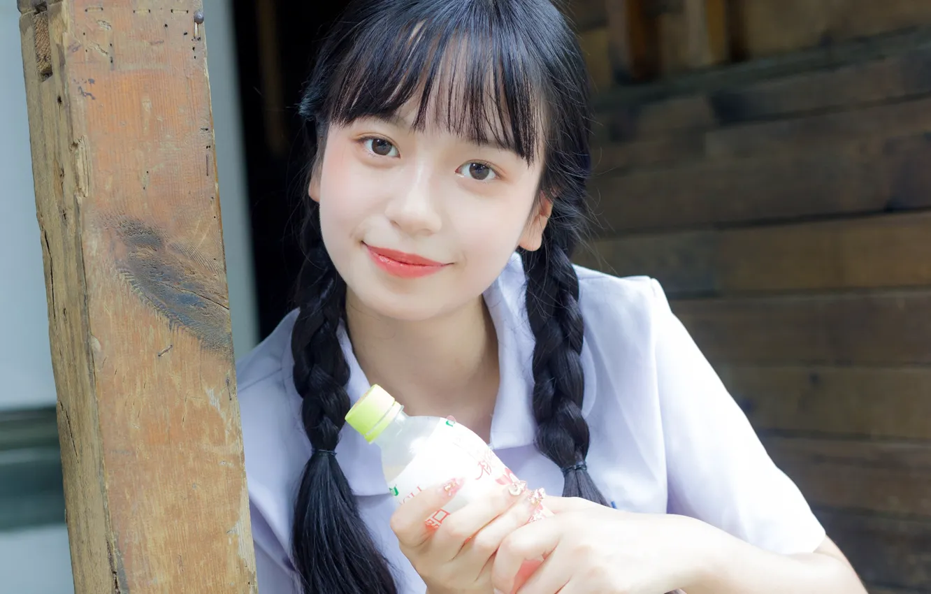 Photo wallpaper woman, smile, model, pretty, asian, close up, Close Shot, Minka