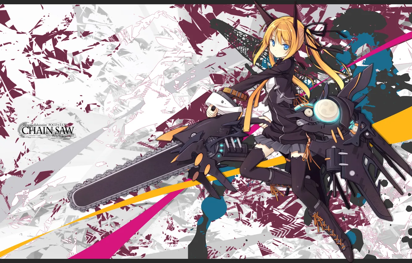 Photo wallpaper look, girl, weapons, costume, art, hiiragi ryou