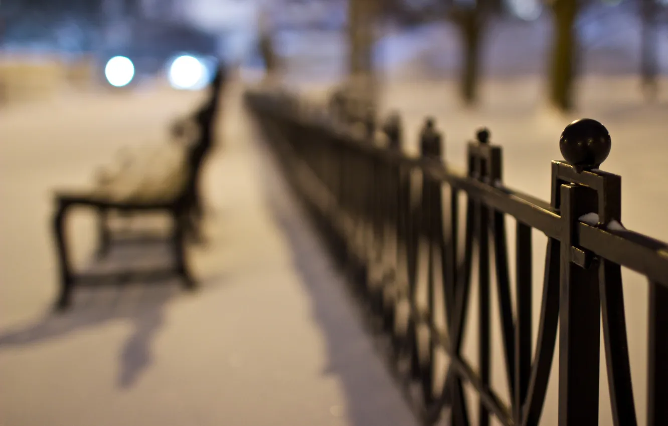 Photo wallpaper the city, street, the fence