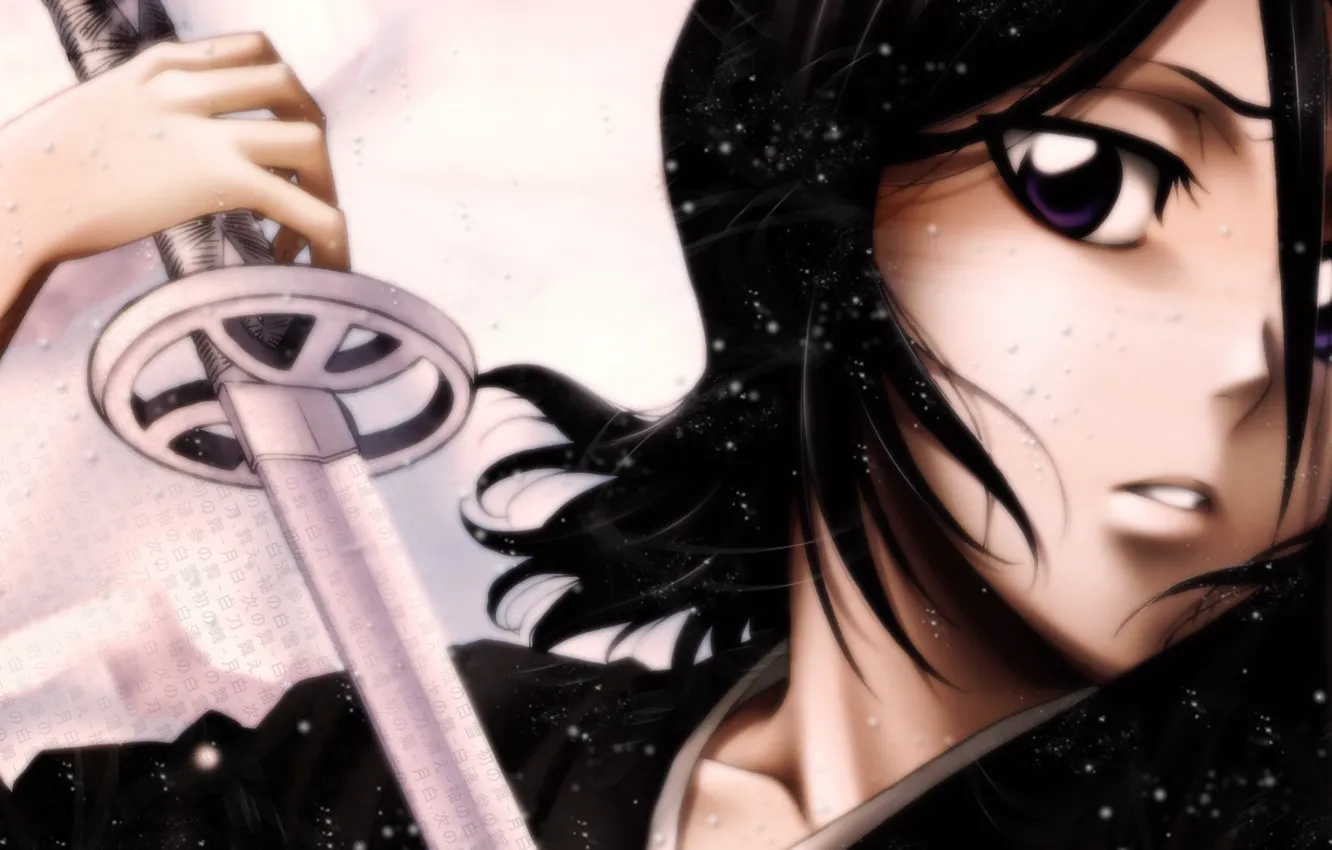 Photo wallpaper girl, sword, bleach, Kuchiki Rukia, bleach