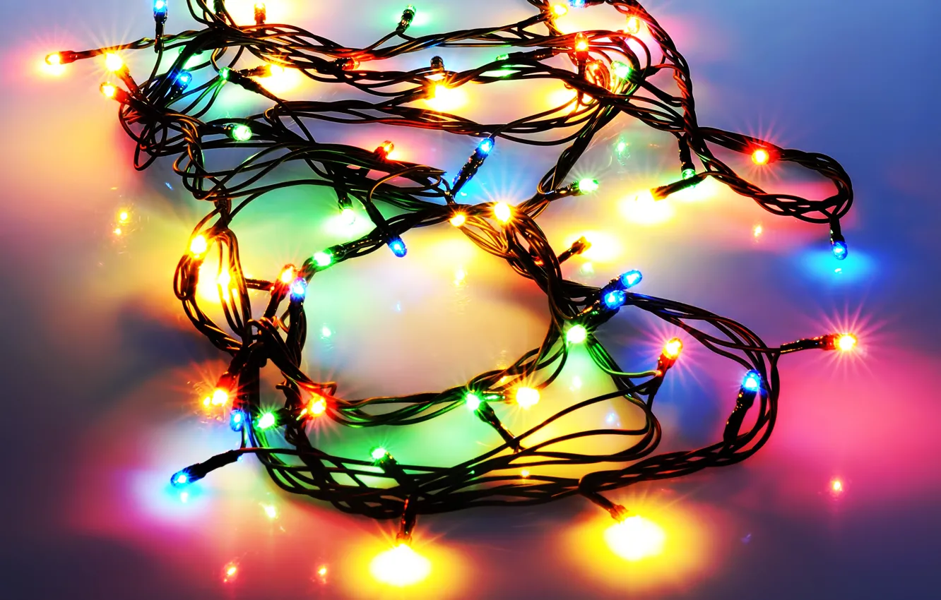 Photo wallpaper light, lights, New Year, Christmas, garland, holidays