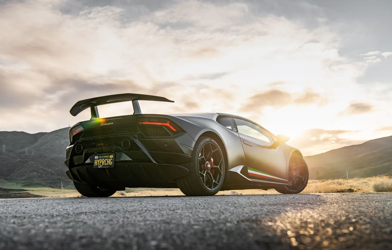 Photo wallpaper sunset, Lamborghini, Performante, Huracan, 2020, VF Engineering