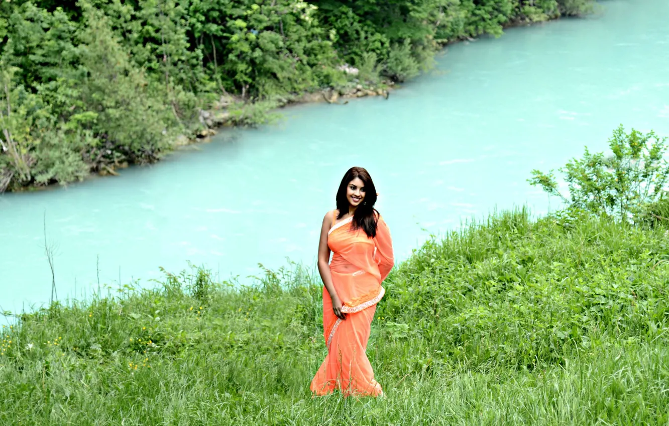 Photo wallpaper hot, sexy, India, telugu, saree, gingerid, Richa