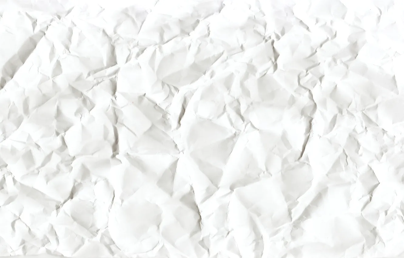 Photo wallpaper white, sheet, paper, background, texture, crumpled