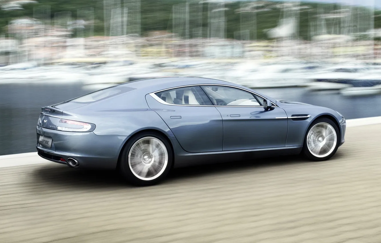 Photo wallpaper Aston Martin, Rapide, blue