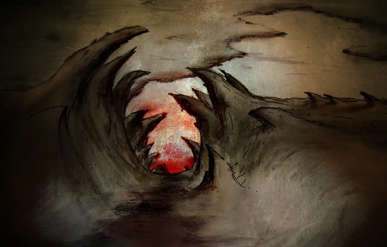 Photo wallpaper rocks, figure, art, glow