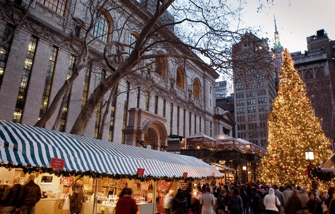 Photo wallpaper city, the city, USA, Christmas, NYC, winter, New_York, New_Year