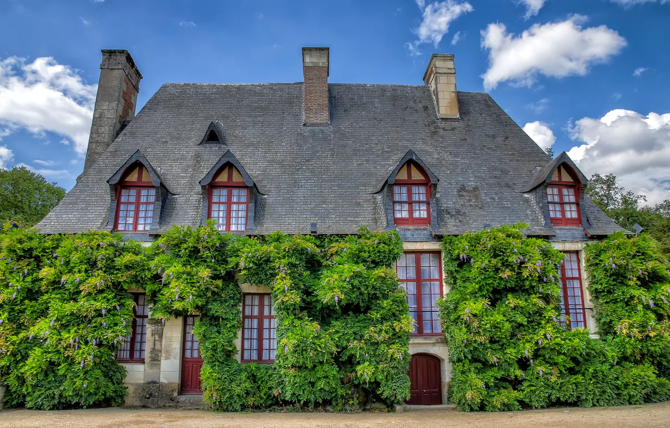 Photo wallpaper roof, the sky, home, window, facade