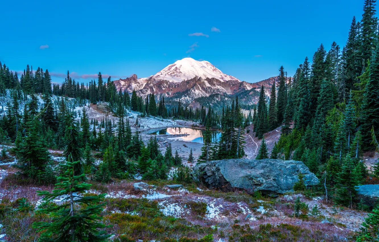 Photo wallpaper mountains, ate, USA, Mount Rainier