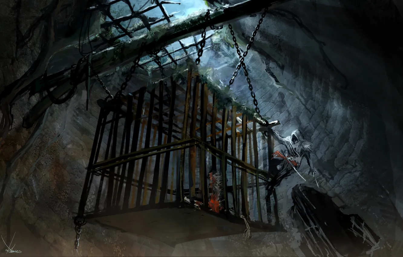 Photo wallpaper cell, assassins creed, the crypt, vampire, Ezio, revelations, prison Vlad