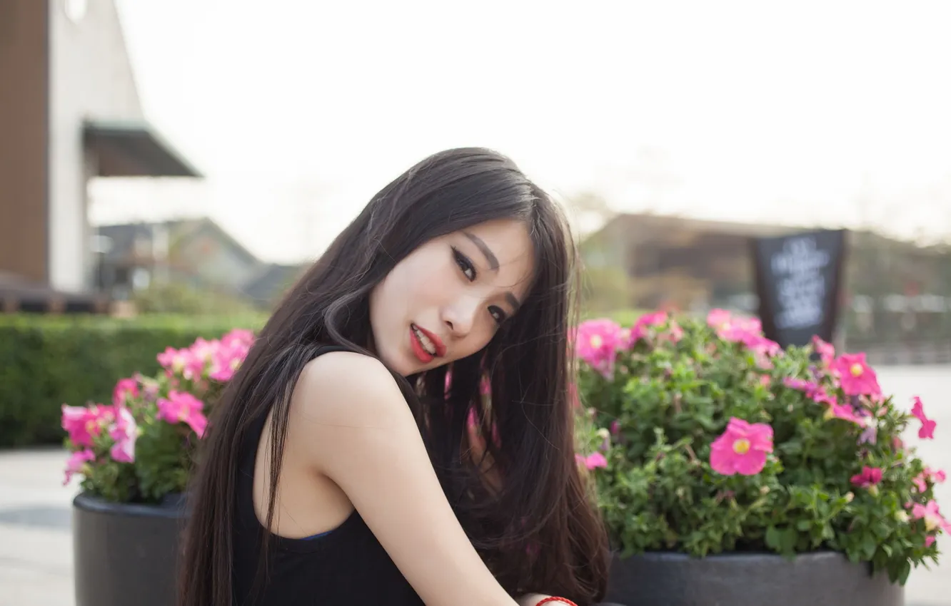 Photo wallpaper look, girl, style, Asian