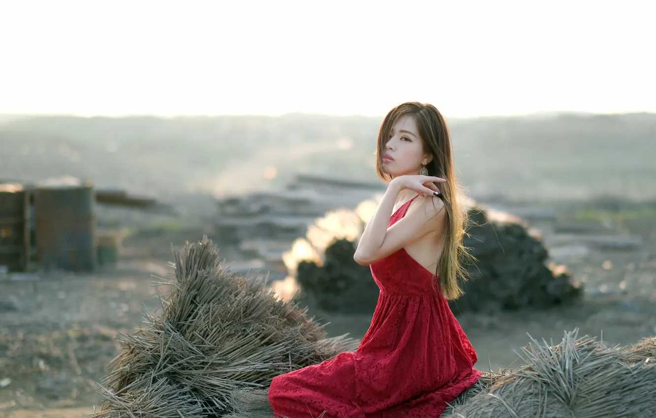 Photo wallpaper look, girl, Asian